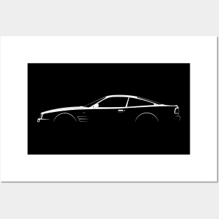 Aston Martin Virage (1989) Silhouette Posters and Art